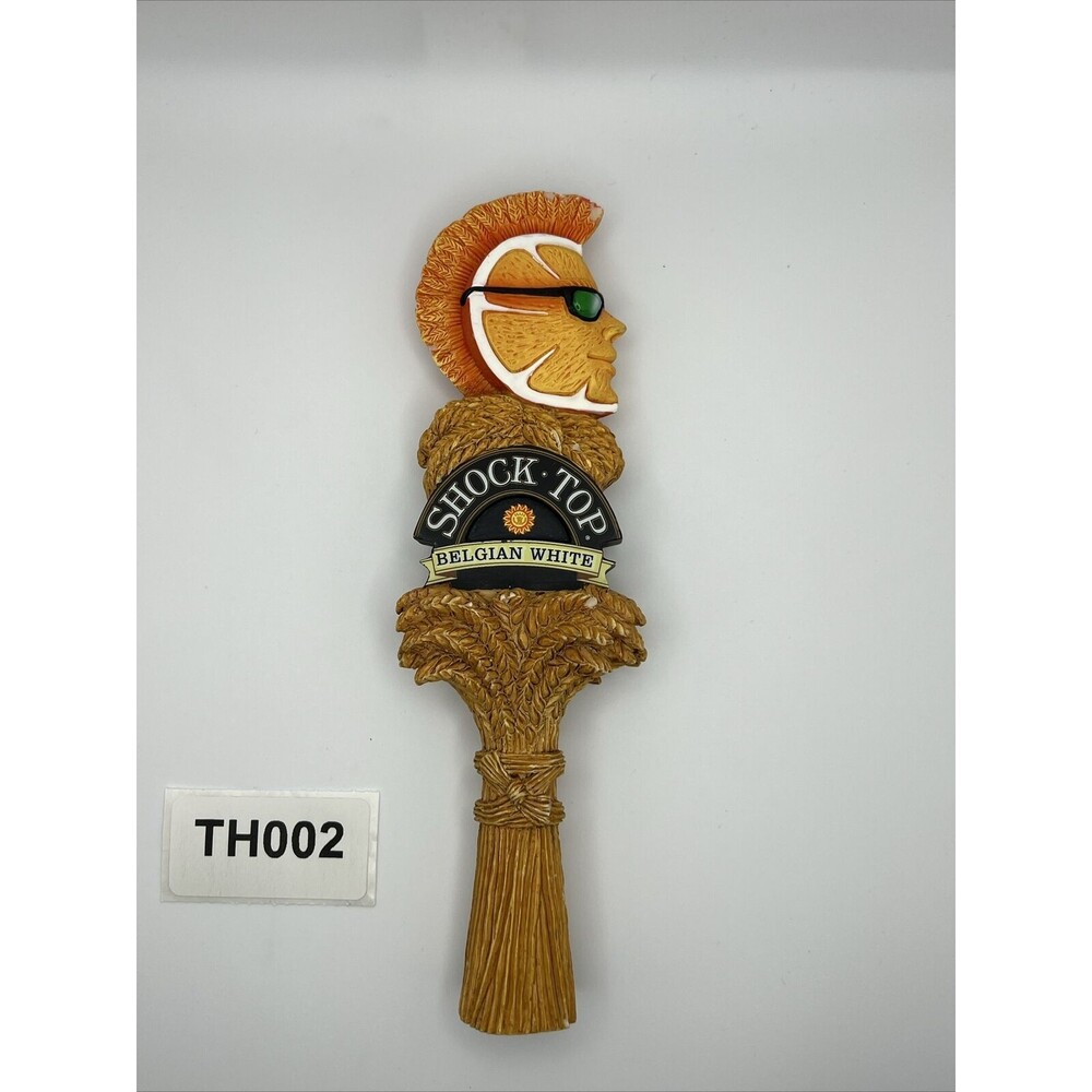 Shock Top Belgian White 2 Sided Draft Beer Tap Handle Tapper Mancave Bar Pub